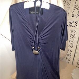 Yigal Azrouel Deep Blue dress with metal necklace